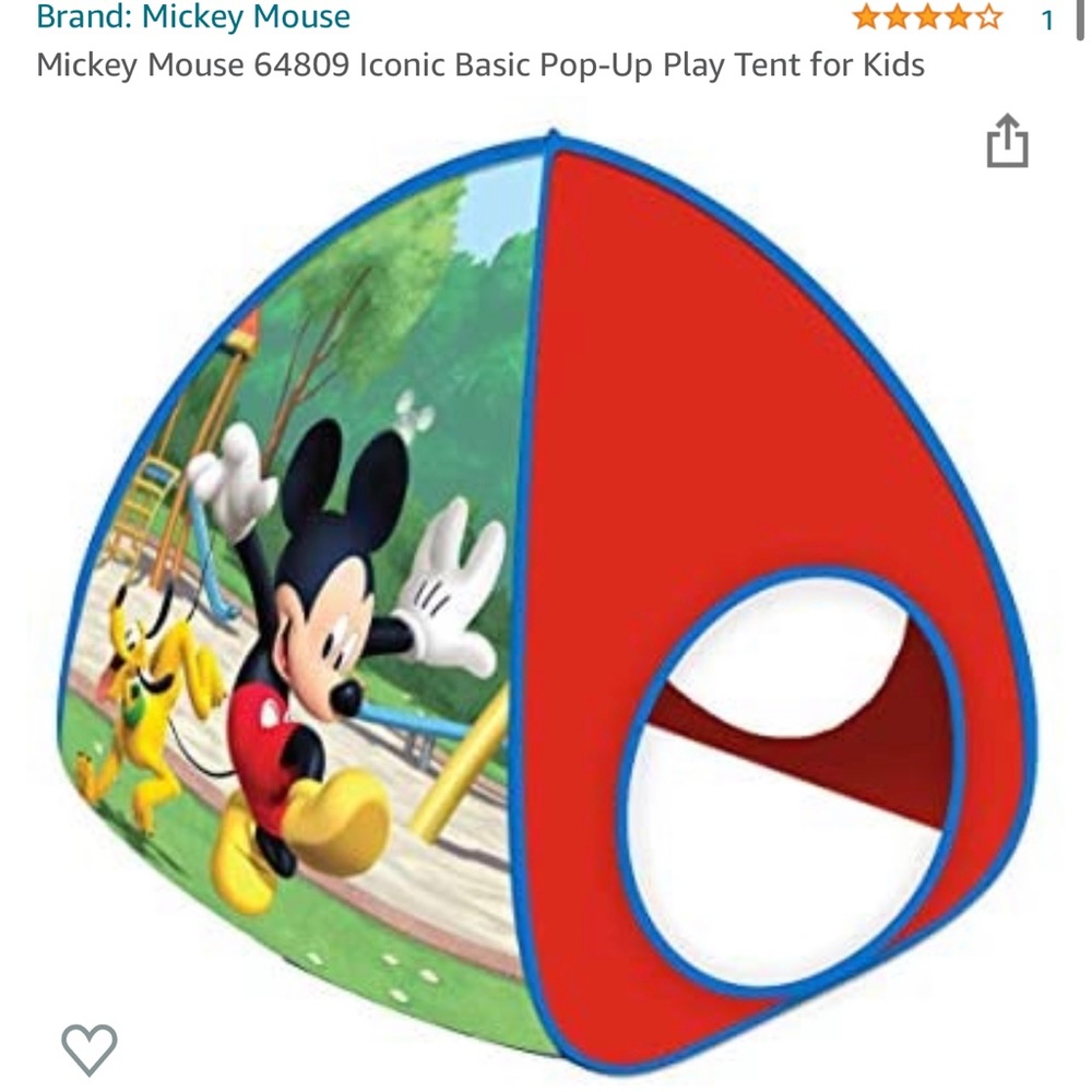 Mickey Mouse pop up tent